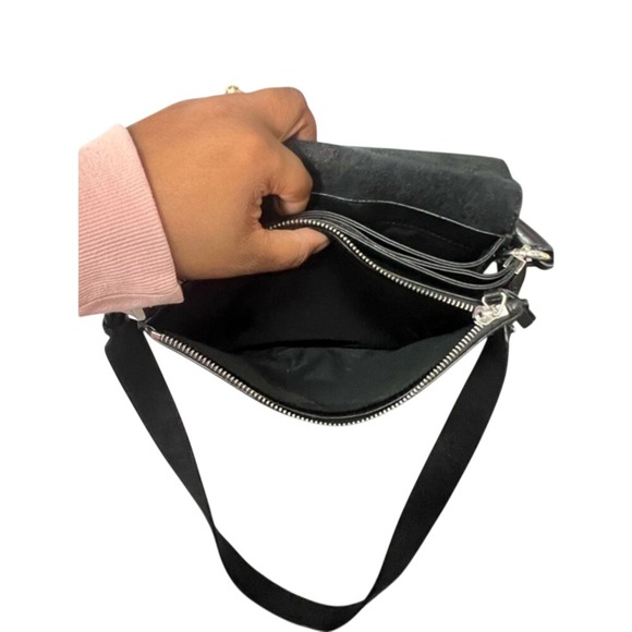 & Other Stories Black Leather Crossbody Shoulder Bag Top Handle - Picture 8 of 8